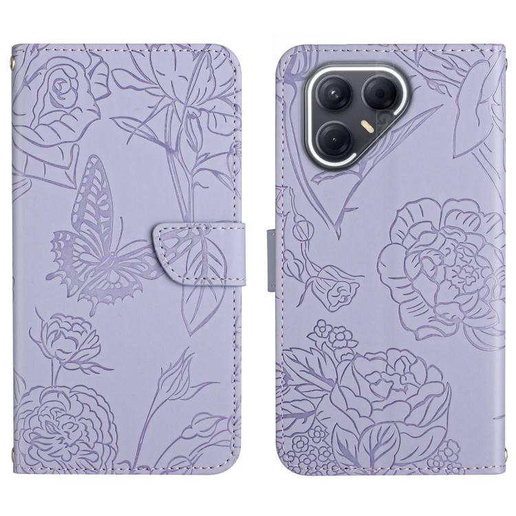 For Tecno Pova 7 5G Skin Feel Butterfly Embossed Flip Leather Phone Case(Purple) - free shipping - PMC TechLife - Order now!