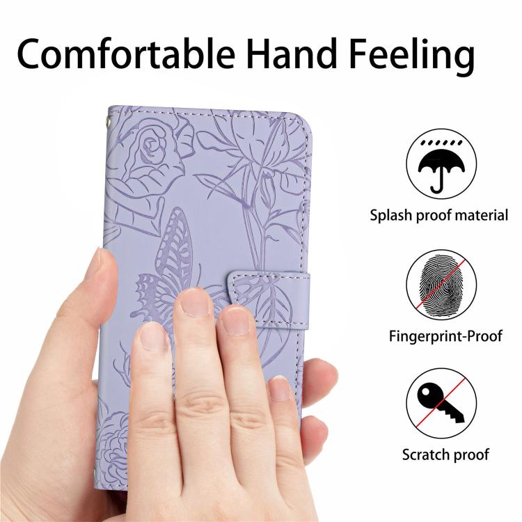 For Tecno Pova 7 5G Skin Feel Butterfly Embossed Flip Leather Phone Case(Purple) - free shipping - PMC TechLife - Order now!