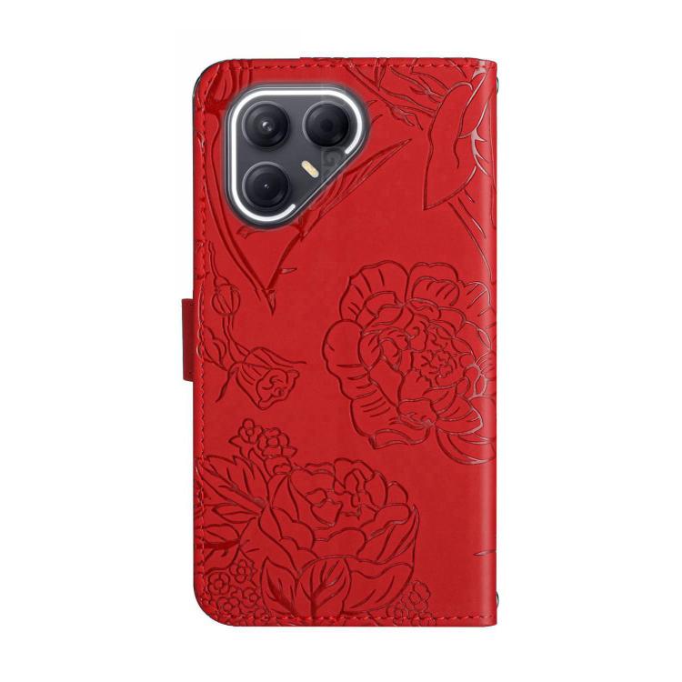 For Tecno Pova 7 5G Skin Feel Butterfly Embossed Flip Leather Phone Case(Red) - free shipping - PMC TechLife - Order now!