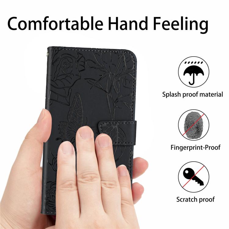 For Tecno Spark 40 Pro+ 4G Skin Feel Butterfly Embossed Flip Leather Phone Case(Black) - free shipping - PMC TechLife - Order now!