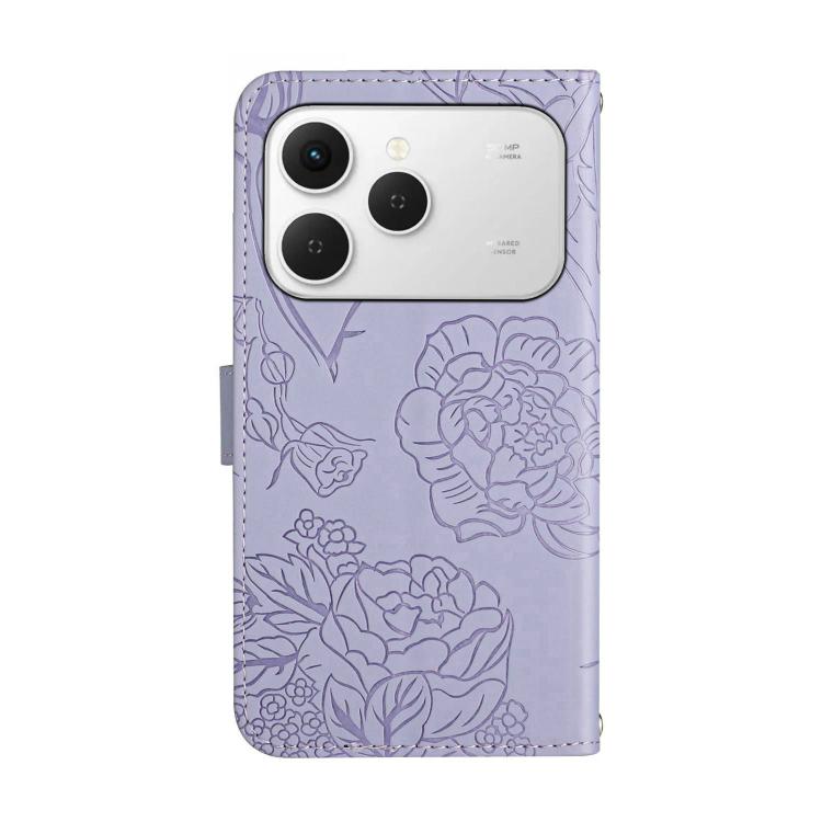 For Tecno Spark 40 4G Skin Feel Butterfly Embossed Flip Leather Phone Case(Purple) - free shipping - PMC TechLife - Order now!