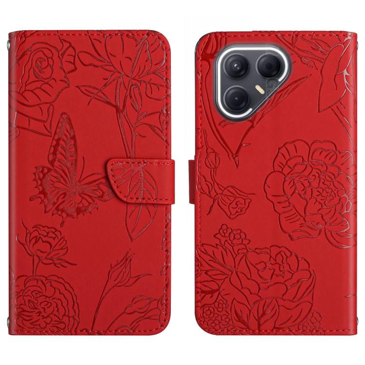 For Tecno Pova 7 Ultra 5G Skin Feel Butterfly Embossed Flip Leather Phone Case(Red) - free shipping - PMC TechLife - Order now!