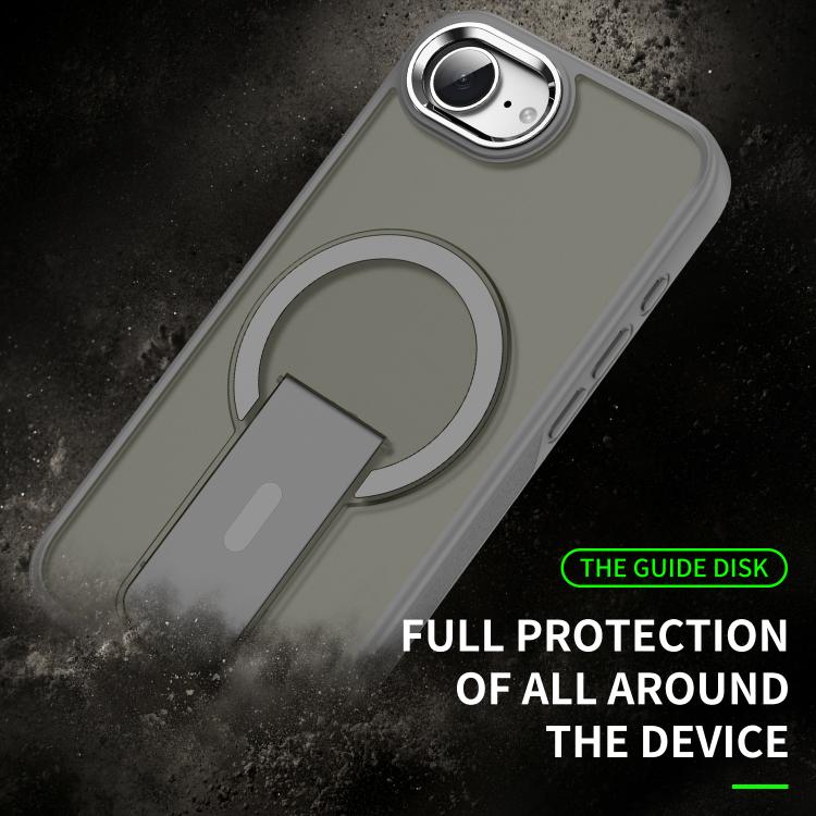 For iPhone 16e Acrylic Hybrid TPU MagSafe Holder Phone Case(Lavender Purple) - iPhone 16e Cases by PMC TechLife | Online Shopping South Africa | PMC TechLife | Buy Now Pay Later Mobicred