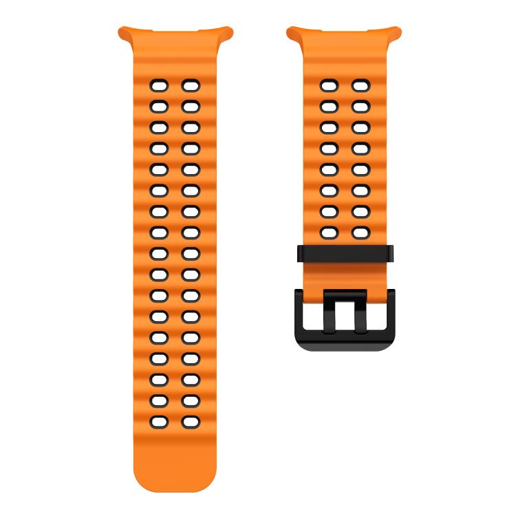 For Samsung Galaxy Watch Ultra 47mm / Ultra 2025 Kalebol Ocean Two-tone Silicone Strap(Orange Black) - free shipping - PMC TechLife - Order now!