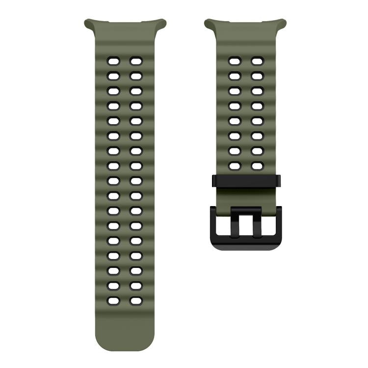 For Samsung Galaxy Watch Ultra 47mm / Ultra 2025 Kalebol Ocean Two-tone Silicone Strap(Army Green Black) - free shipping - PMC TechLife - Order now!