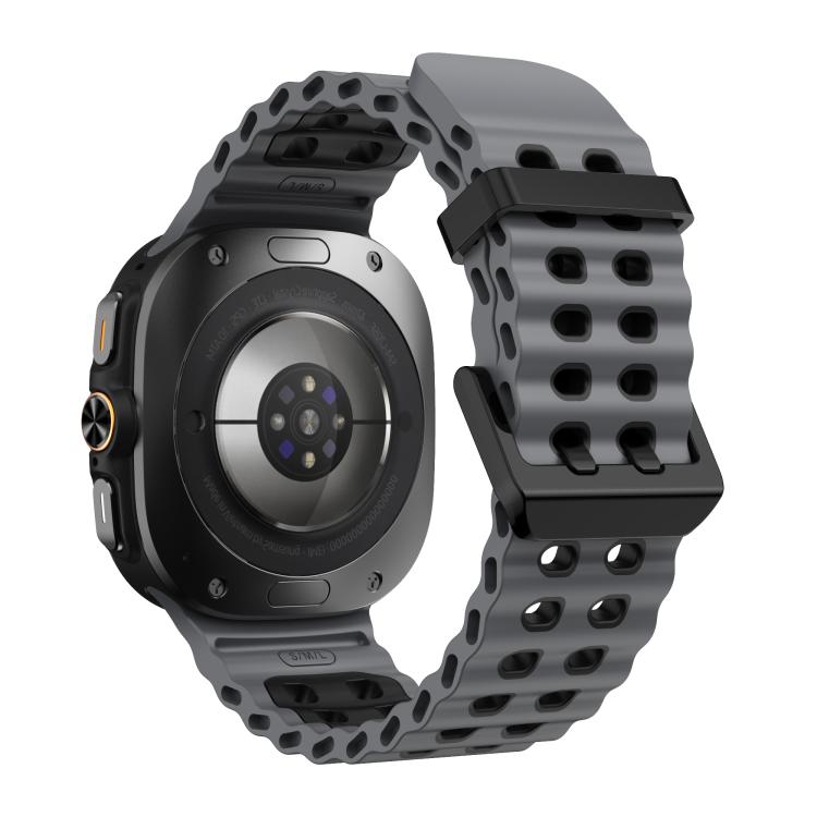 For Samsung Galaxy Watch Ultra 47mm / Ultra 2025 Kalebol Ocean Two-tone Silicone Strap(Coal Black) - free shipping - PMC TechLife - Order now!