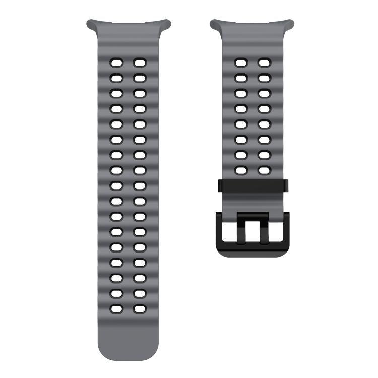 For Samsung Galaxy Watch Ultra 47mm / Ultra 2025 Kalebol Ocean Two-tone Silicone Strap(Coal Black) - free shipping - PMC TechLife - Order now!