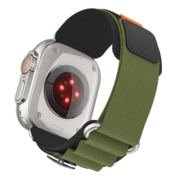 For Apple Watch 46mm / 49mm / 45mm / 44mm Kalebol Compass Nylon Loop Watch Strap(Black Army Green) - free shipping - PMc TechLife - Order now!