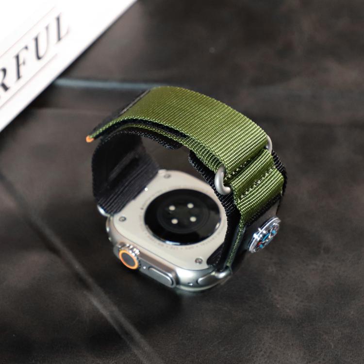 For Apple Watch 46mm / 49mm / 45mm / 44mm Kalebol Compass Nylon Loop Watch Strap(Black Army Green) - free shipping - PMc TechLife - Order now!