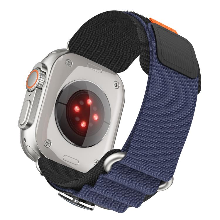 For Apple Watch 42mm / 41mm / 40mm / 38mm Kalebol Compass Nylon Loop Watch Strap(Black Blue) - free shipping - PMc TechLife - Order now!