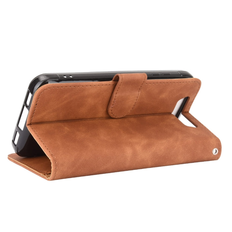 For Blackview BV5500 / BV5500 Pro / BV5500 Plus Solid Color Skin Feel Magnetic Buckle Horizontal Flip Calf Texture PU Leather Case with Holder & Card Slots & Wallet(Brown) - More Brand by PMC TechLife | Online Shopping South Africa | PMC TechLife | Buy Now Pay Later Mobicred