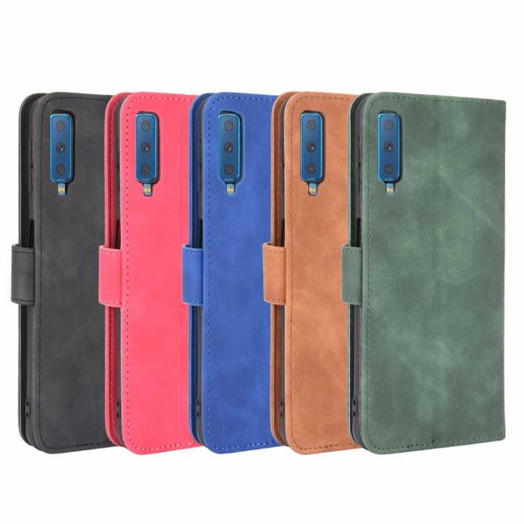 For Samsung Galaxy A7 (2018) Solid Color Skin Feel Magnetic Buckle Horizontal Flip Calf Texture PU Leather Case with Holder & Card Slots & Wallet(Rose Red) - Galaxy Phone Cases by PMC TechLife | Online Shopping South Africa | PMC TechLife