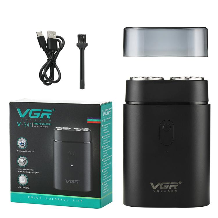 VGR V-341 Rotating 2 Cuttter Head Portable Electric Shaver(Black) - free shipping - PMC TechLife - Order now!