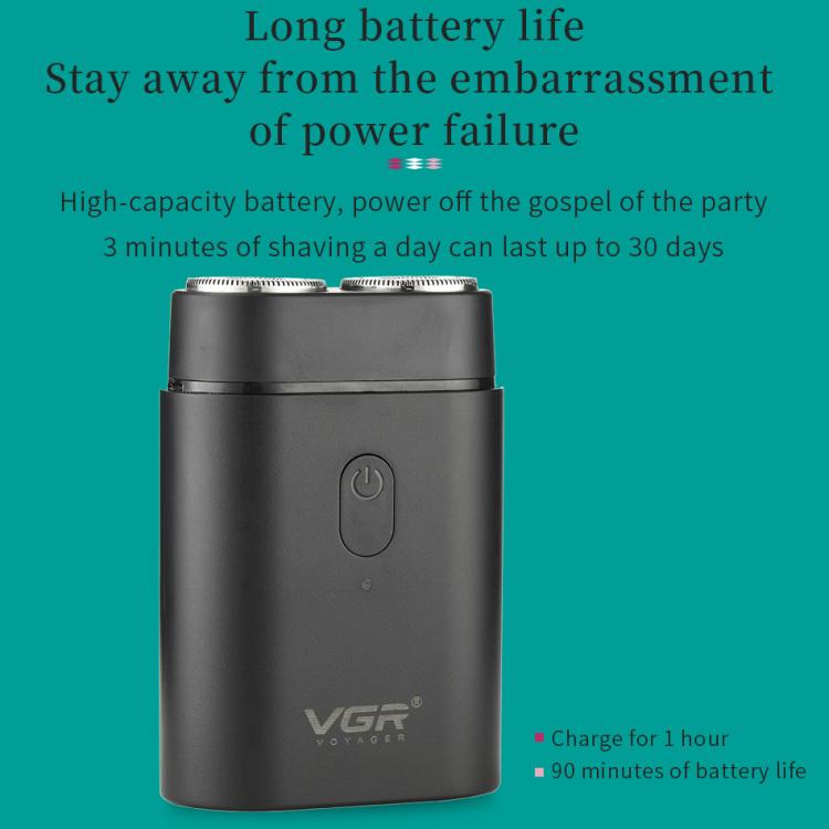 VGR V-341 Rotating 2 Cuttter Head Portable Electric Shaver(Black) - free shipping - PMC TechLife - Order now!