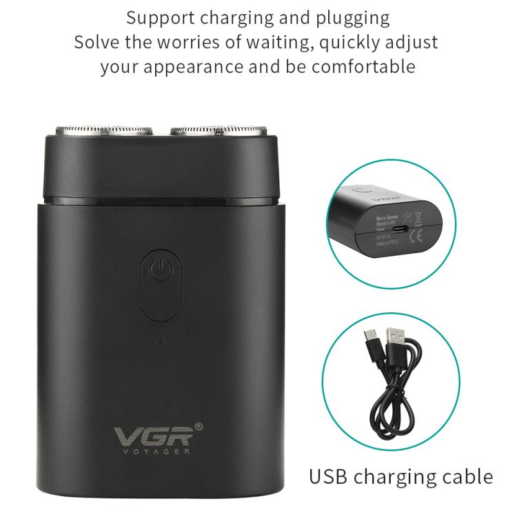VGR V-341 Rotating 2 Cuttter Head Portable Electric Shaver(Black) - free shipping - PMC TechLife - Order now!
