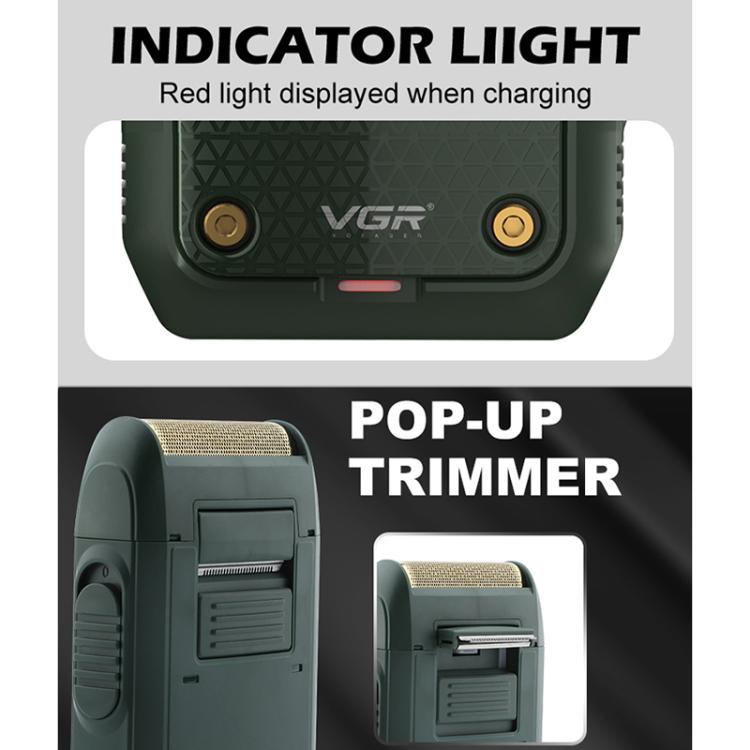 VGR V-353 Floating Cuttter Head Portable Electric Shaver(Green) - free shipping - PMC TechLife - Order now!