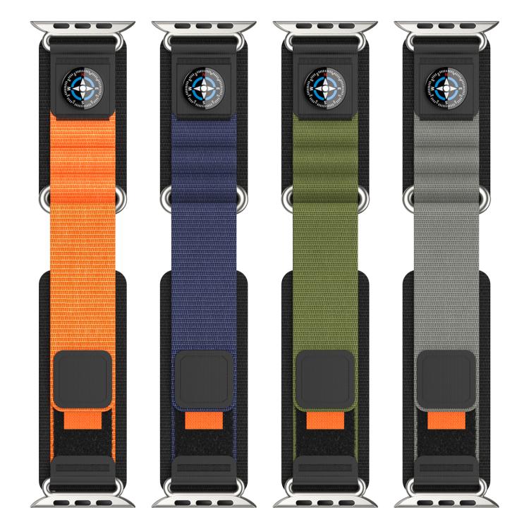For Apple Watch 42mm / 41mm / 40mm / 38mm Compass Nylon Loop Watch Band(Black Blue) - free shipping - PMc TechLife - Order now!