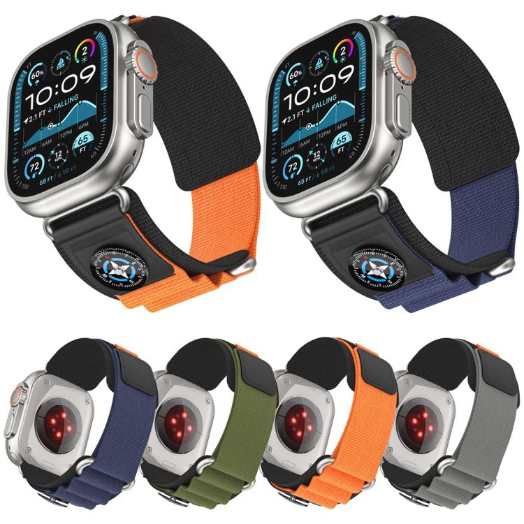 For Apple Watch 42mm / 41mm / 40mm / 38mm Compass Nylon Loop Watch Band(Black Blue) - free shipping - PMc TechLife - Order now!