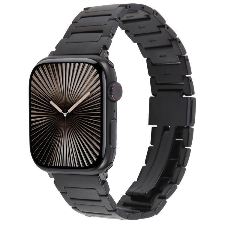 For Apple Watch 46mm / 49mm / 45mm / 44mm I-Shaped Folding Magnetic Buckle Metal Watch Band(Black) - Watch Bands by PMc TechLife | Online Shopping South Africa | PMc TechLife | Buy Now Pay Later Mobicred