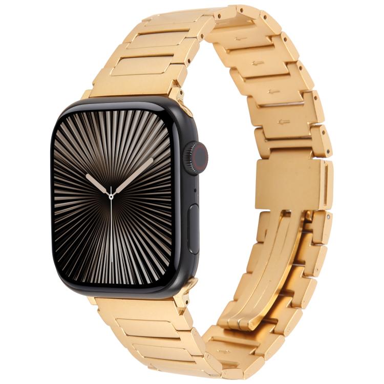 For Apple Watch 46mm / 49mm / 45mm / 44mm I-Shaped Folding Magnetic Buckle Metal Watch Band(Gold) - free shipping - PMc TechLife - Order now!