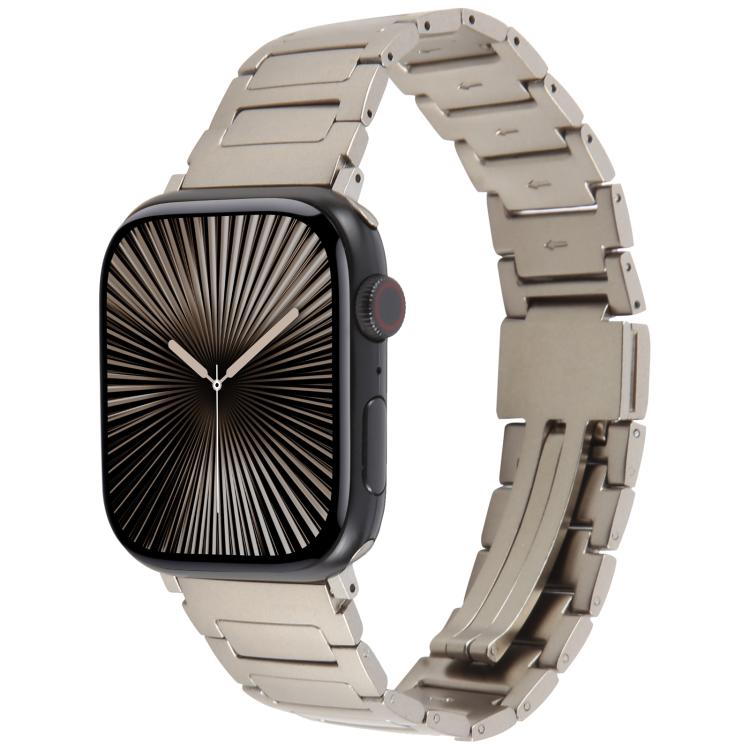 For Apple Watch 46mm / 49mm / 45mm / 44mm I-Shaped Folding Magnetic Buckle Metal Watch Band(Titanium Color) - free shipping - PMc TechLife - Order now!