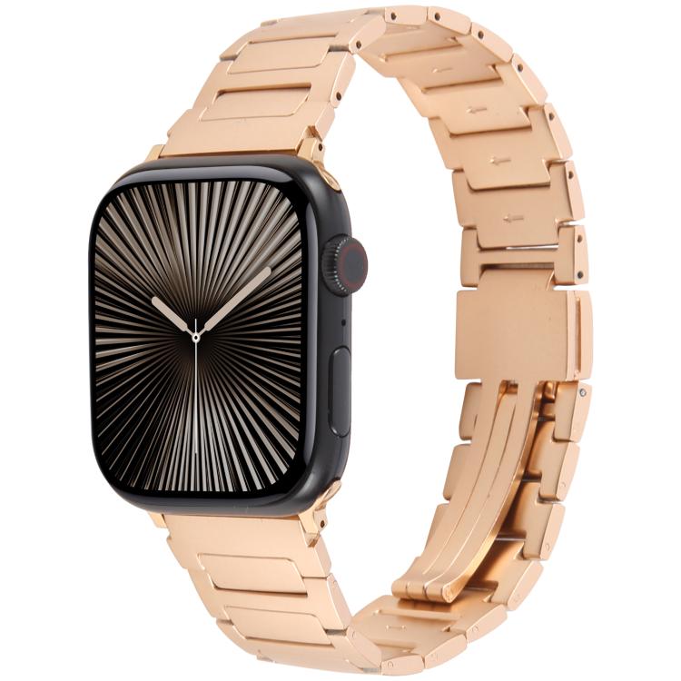 For Apple Watch 42mm / 41mm / 40mm / 38mm I-Shaped Folding Magnetic Buckle Metal Watch Band(Rose Gold) - free shipping - PMc TechLife - Order now!