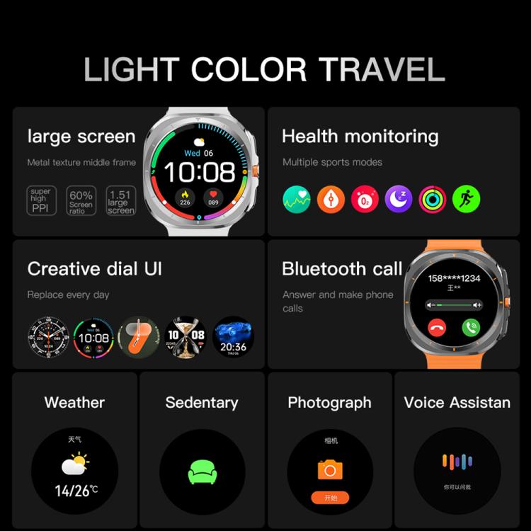 X7 1.51 inch IPS Screen Bluetooth Smart Watch Supports Healthy Monitoring(Orange) - free shipping - PMc TechLife - Order now!