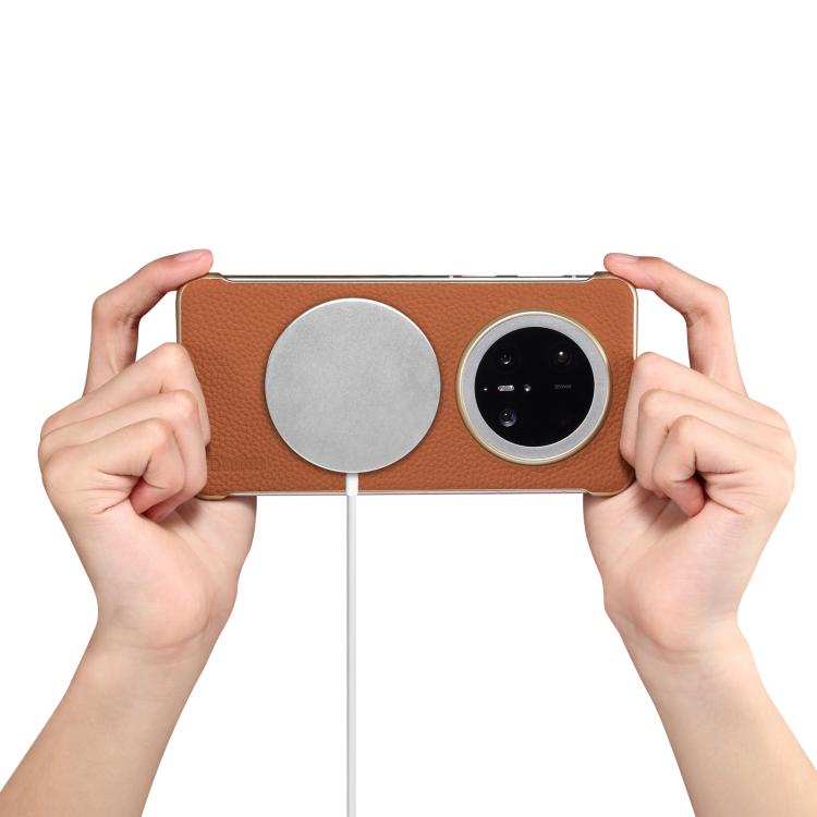 For Huawei Mate 60 Denior A20 Genuine Leather Litchi Texture MagSafe Frameless Phone Case(Brown) - free shipping - PMc TechLife - Order now!