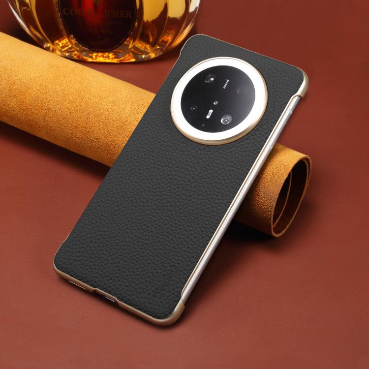 For Huawei Mate 60 Pro Denior A20 Genuine Leather Litchi Texture MagSafe Frameless Phone Case(Black) - free shipping - PMc TechLife - Order now!