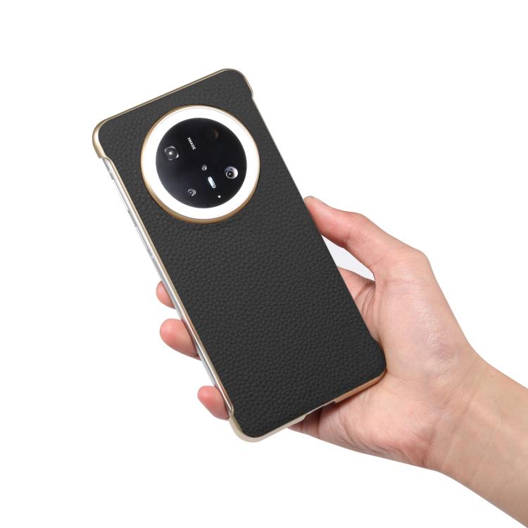 For Huawei Mate 60 Pro Denior A20 Genuine Leather Litchi Texture MagSafe Frameless Phone Case(Black) - free shipping - PMc TechLife - Order now!