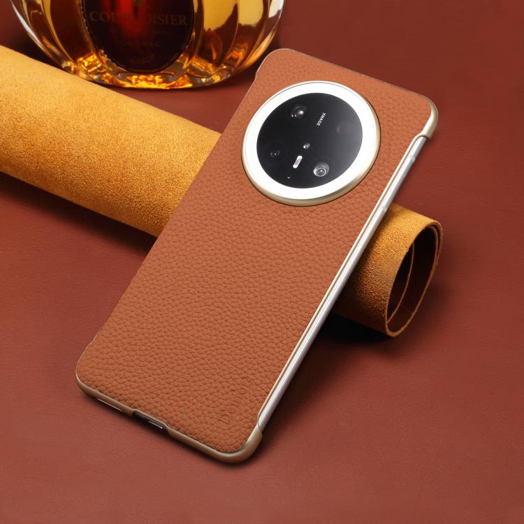 For Huawei Mate 60 Pro Denior A20 Genuine Leather Litchi Texture MagSafe Frameless Phone Case(Brown) - free shipping - PMc TechLife - Order now!