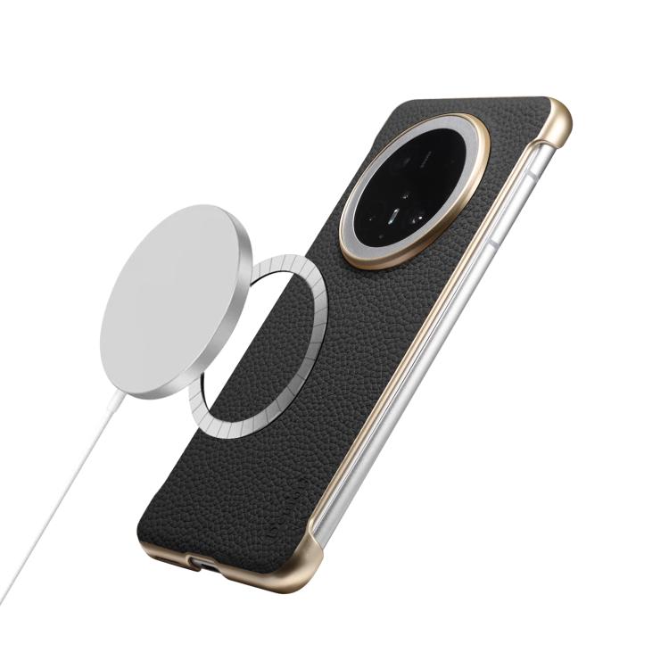 For Huawei Mate 70 Denior A20 Genuine Leather Litchi Texture MagSafe Frameless Phone Case(Black) - free shipping - PMc TechLife - Order now!