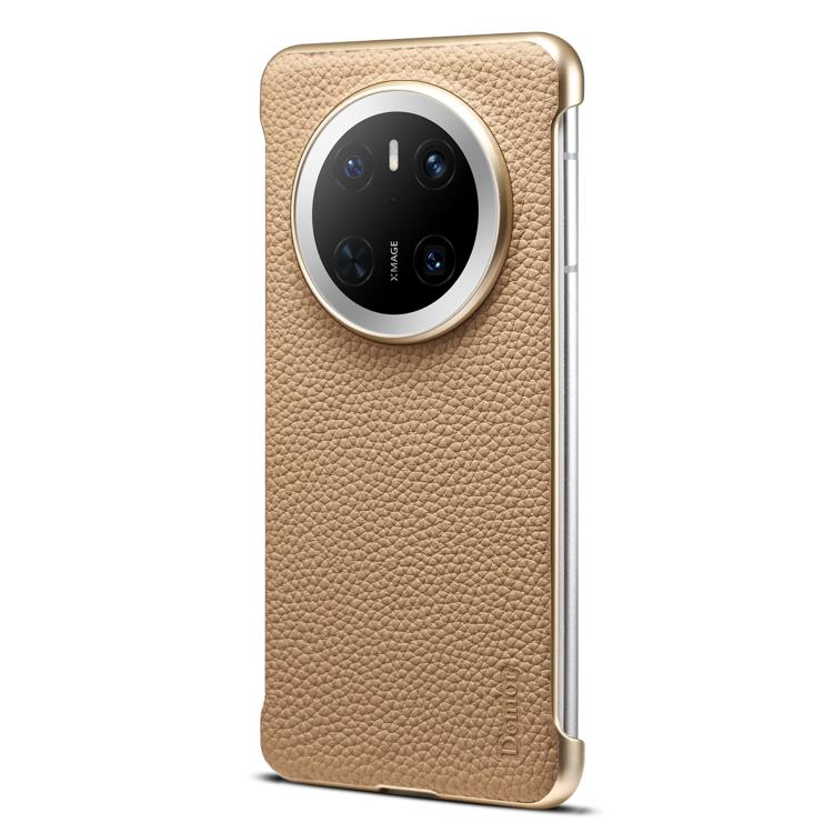 For Huawei Mate 70 Denior A20 Genuine Leather Litchi Texture MagSafe Frameless Phone Case(Khaki) - free shipping - PMc TechLife - Order now!