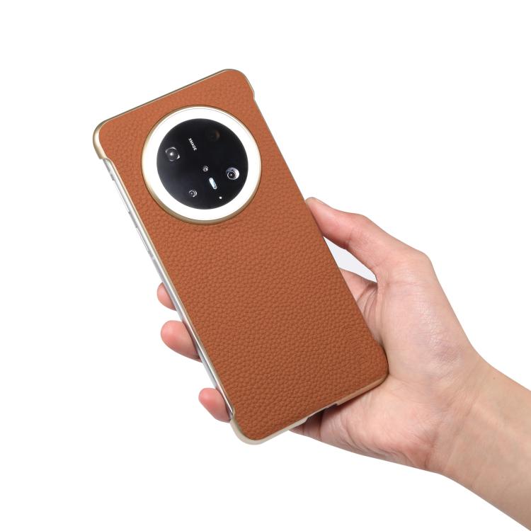 For Huawei Mate 70 Pro Denior A20 Genuine Leather Litchi Texture MagSafe Frameless Phone Case(Brown) - free shipping - PMc TechLife - Order now!