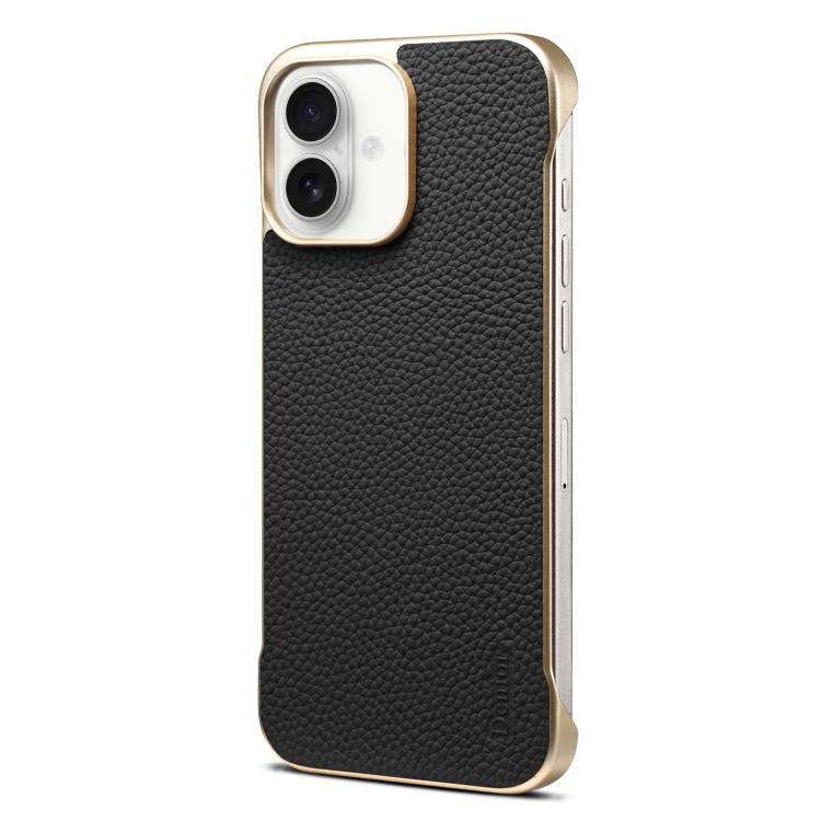 For iPhone 16 Denior A20 Genuine Leather Litchi Texture MagSafe Frameless Phone Case(Black) - free shipping - PMc TechLife - Order now!