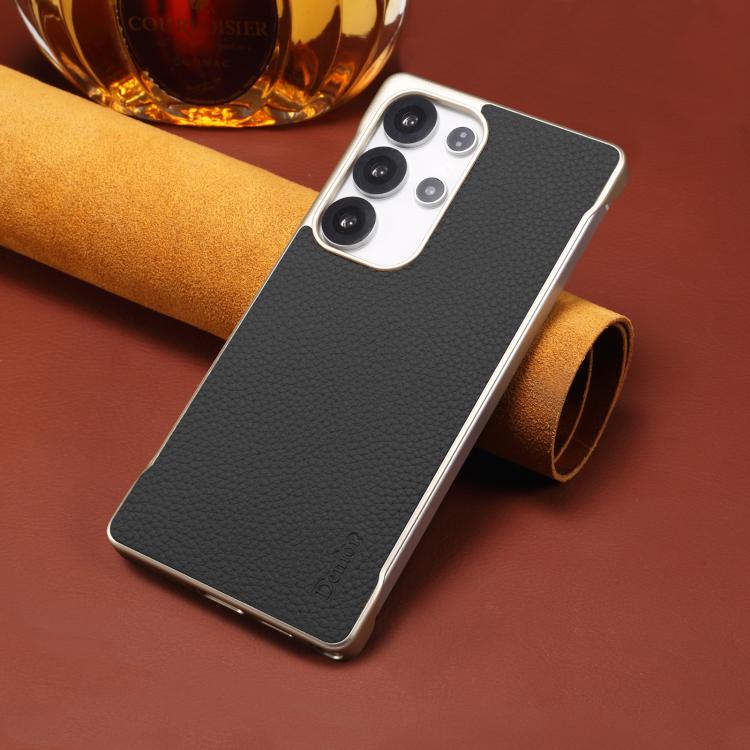 For Samsung Galaxy S25 5G Denior A20 Genuine Leather Litchi Texture MagSafe Frameless Phone Case(Black) - free shipping - PMc TechLife - Order now!