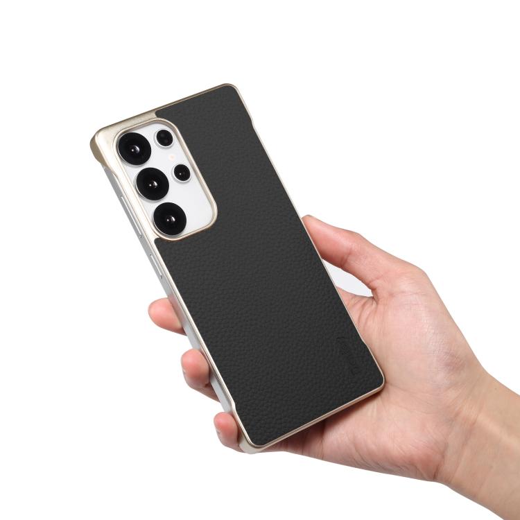 For Samsung Galaxy S25 5G Denior A20 Genuine Leather Litchi Texture MagSafe Frameless Phone Case(Black) - free shipping - PMc TechLife - Order now!