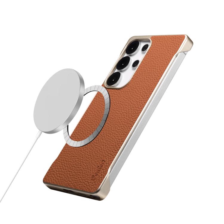 For Samsung Galaxy S25 5G Denior A20 Genuine Leather Litchi Texture MagSafe Frameless Phone Case(Brown) - free shipping - PMc TechLife - Order now!