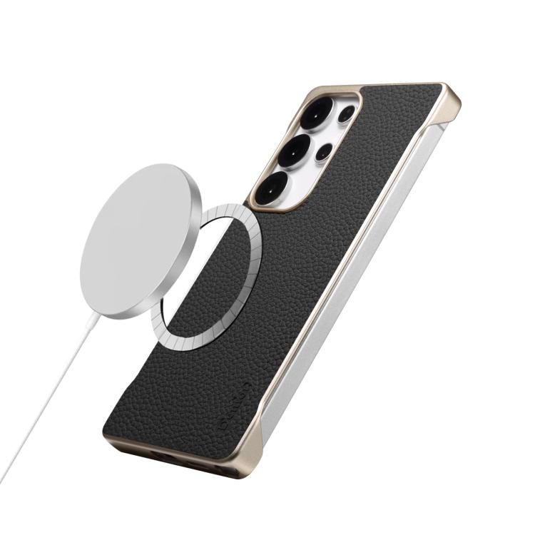For Samsung Galaxy S25 Ultra 5G Denior A20 Genuine Leather Litchi Texture MagSafe Frameless Phone Case(Black) - free shipping - PMc TechLife - Order now!