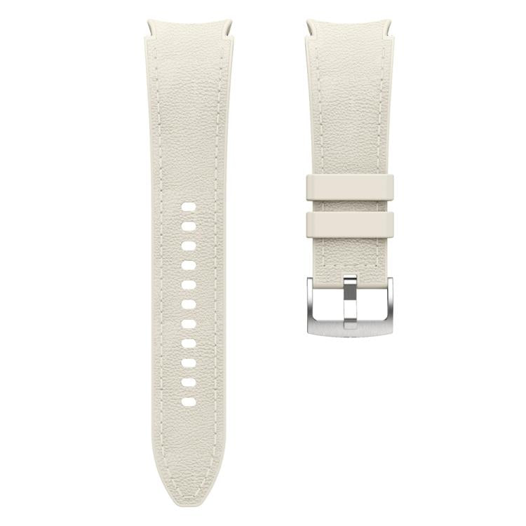 For Samsung Galaxy Watch 7 / 6 / 5 / 4 Silver Pin Buckle Leather Silicone Watch Band(Starlight) - free shipping - PMC TechLife - Order now!