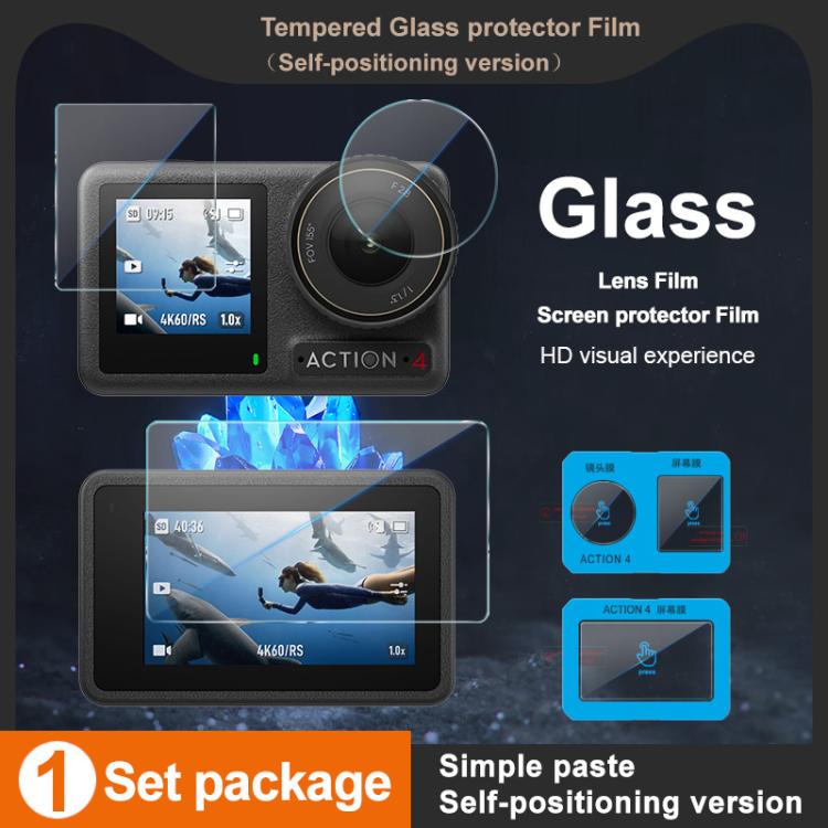 For DJI Osmo Action 4 imak Tempered Glass Film with Camera Lens Film, Self-positioning Version - free shipping - PMC TechLife - Order now!