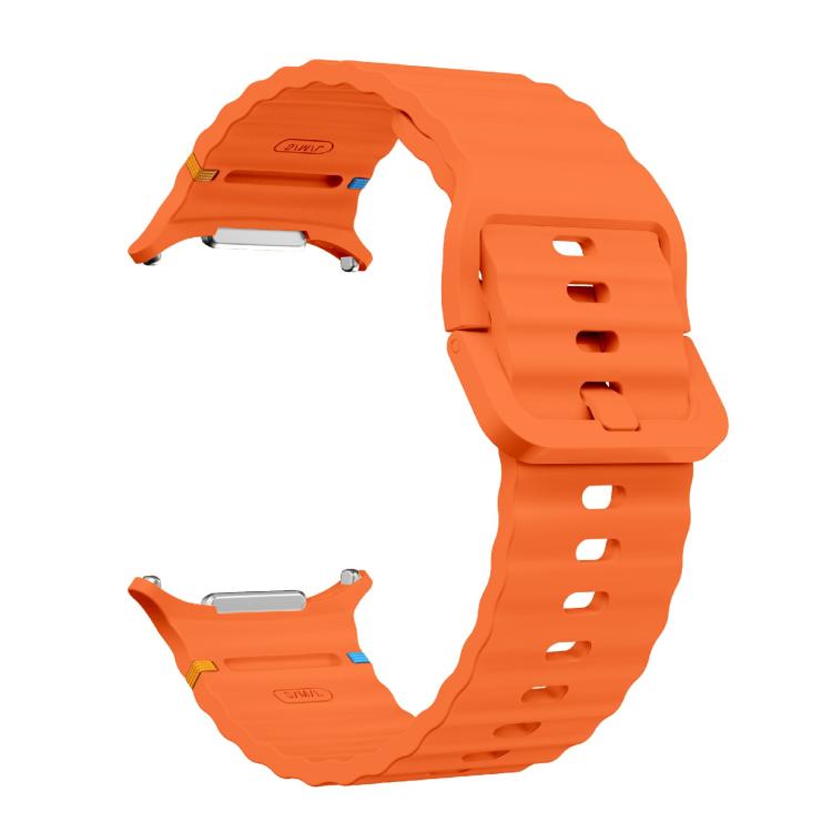 For Samsung Galaxy Watch Ultra 47mm / Ultra 2025 Kalebol Wave-stitched Silicone Strap(Orange) - free shipping - PMC TechLife - Order now!