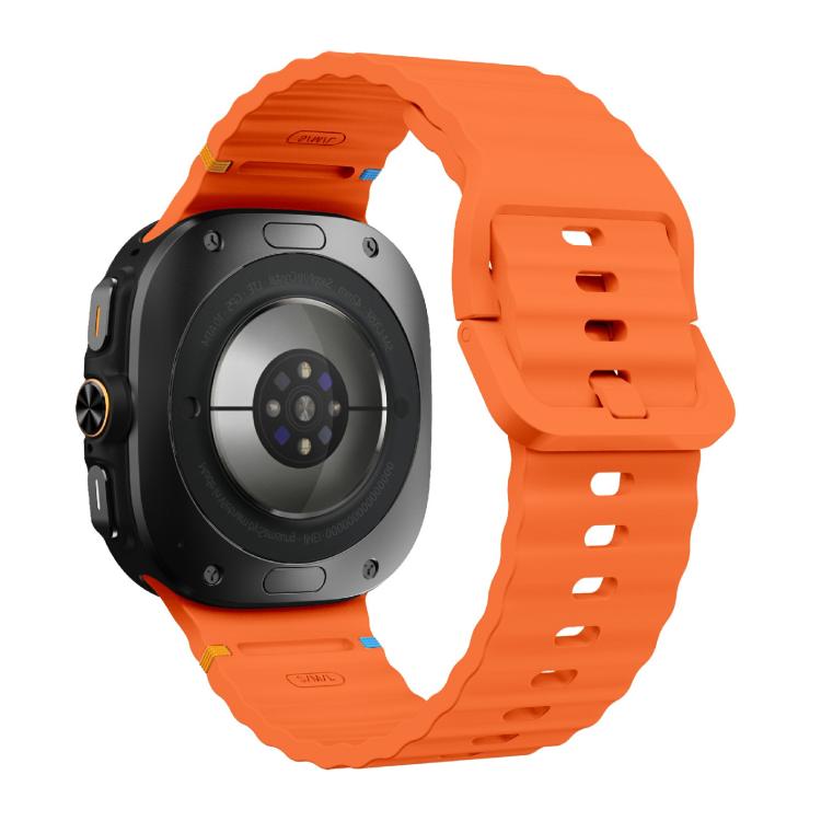 For Samsung Galaxy Watch Ultra 47mm / Ultra 2025 Kalebol Wave-stitched Silicone Strap(Orange) - free shipping - PMC TechLife - Order now!