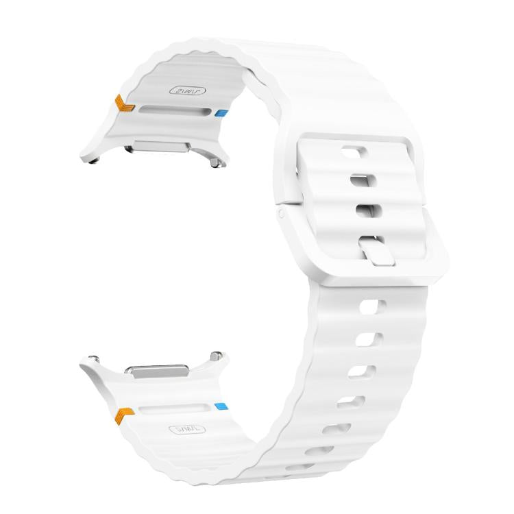 For Samsung Galaxy Watch Ultra 47mm / Ultra 2025 Kalebol Wave-stitched Silicone Strap(White) - free shipping - PMC TechLife - Order now!
