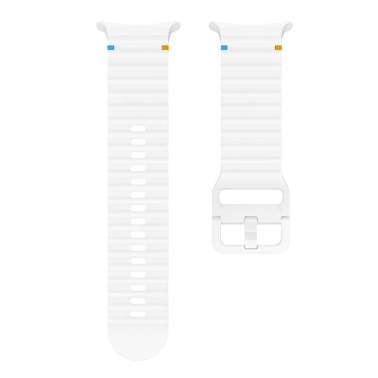 For Samsung Galaxy Watch Ultra 47mm / Ultra 2025 Kalebol Wave-stitched Silicone Strap(White) - free shipping - PMC TechLife - Order now!