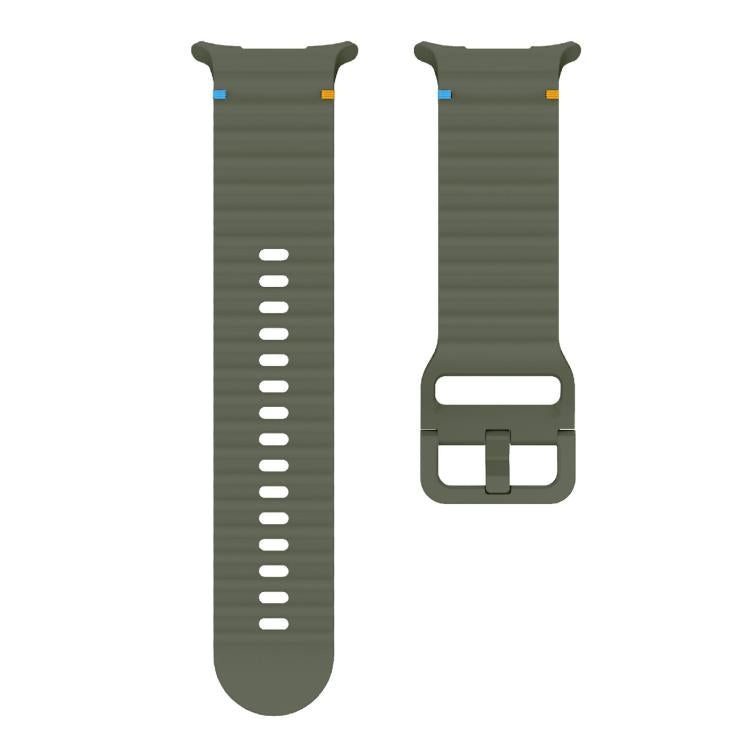 For Samsung Galaxy Watch Ultra 47mm / Ultra 2025 Kalebol Wave-stitched Silicone Strap(Army Green) - free shipping - PMC TechLife - Order now!