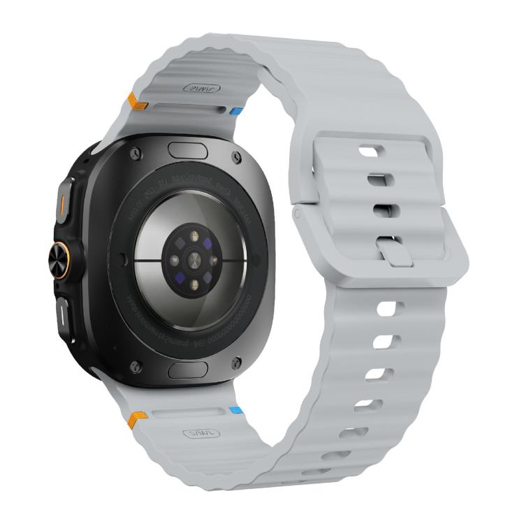 For Samsung Galaxy Watch Ultra 47mm / Ultra 2025 Kalebol Wave-stitched Silicone Strap(Light Grey) - free shipping - PMC TechLife - Order now!