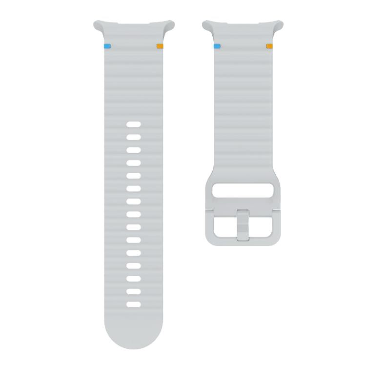 For Samsung Galaxy Watch Ultra 47mm / Ultra 2025 Kalebol Wave-stitched Silicone Strap(Light Grey) - free shipping - PMC TechLife - Order now!