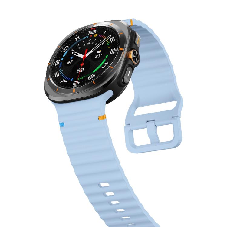 For Samsung Galaxy Watch Ultra 47mm / Ultra 2025 Kalebol Wave-stitched Silicone Strap(Light Blue) - free shipping - PMC TechLife - Order now!