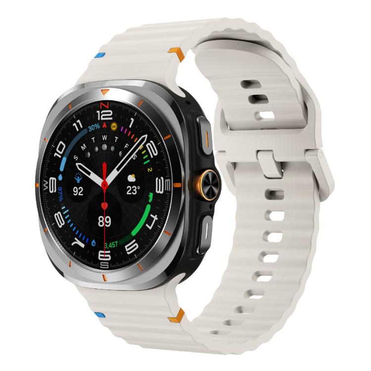 For Samsung Galaxy Watch Ultra 47mm / Ultra 2025 Kalebol Wave-stitched Silicone Strap(Starlight) - free shipping - PMC TechLife - Order now!
